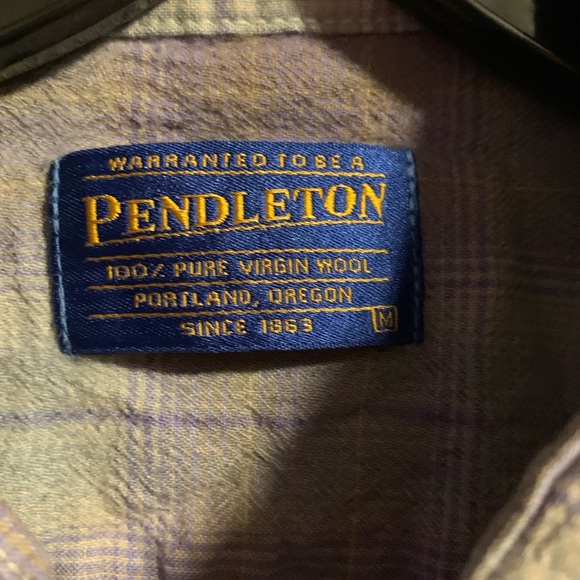 Mens Pendleton Pure Virgin Wool Long Sleeve Shirt Size M - Picture 5 of 7